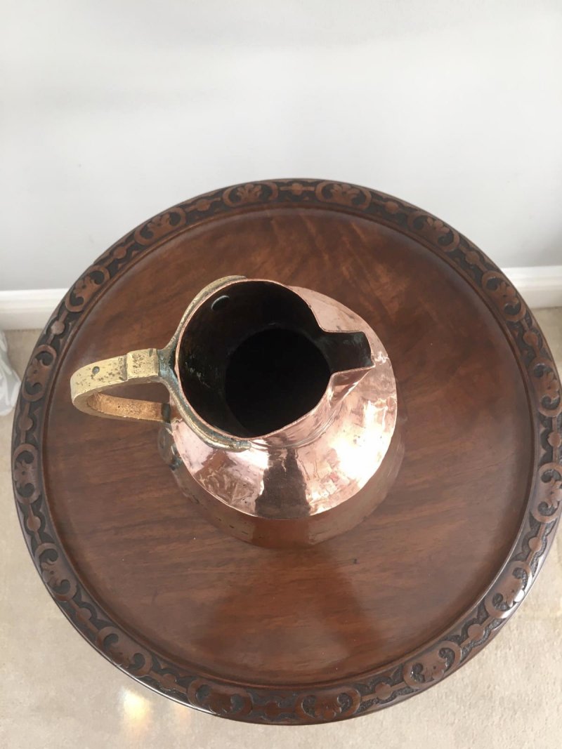 Antique Arts and Crafts Copper and Brass Milk Jug - Image 2